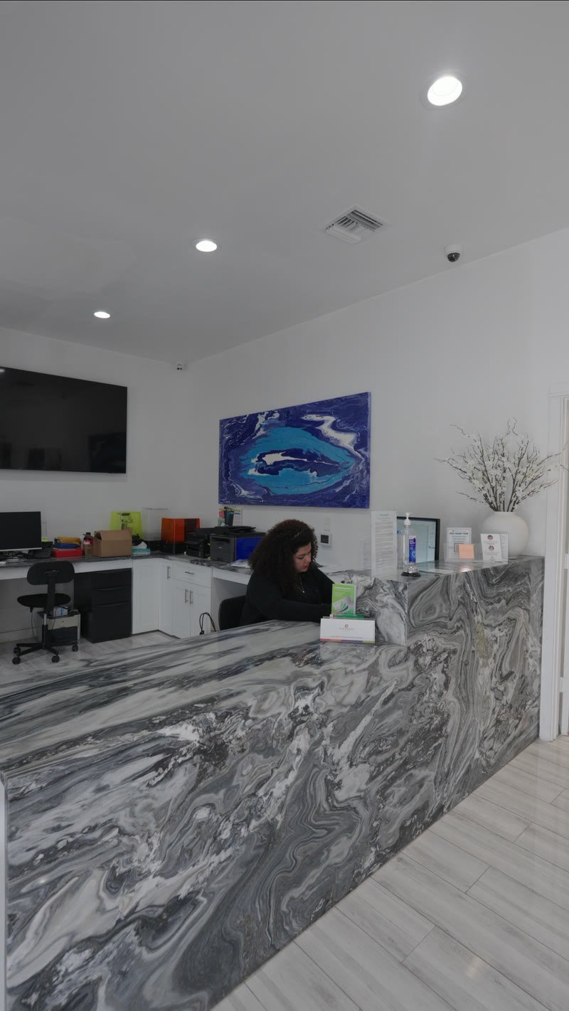 Waiting lounge at Lumina Dental Studio in Pompano Beach